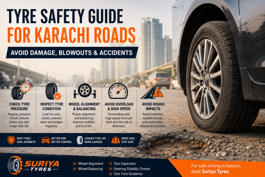 Tyre Safety Guide for Karachi Roads: Avoid Damage, Blowouts & Accidents